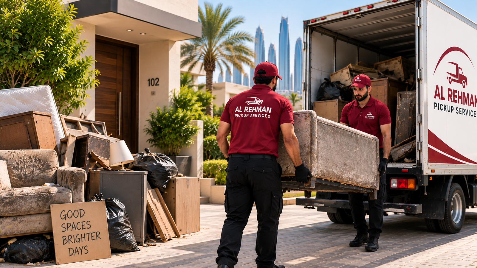 Pickup service for furniture and items in Abu Dhabi