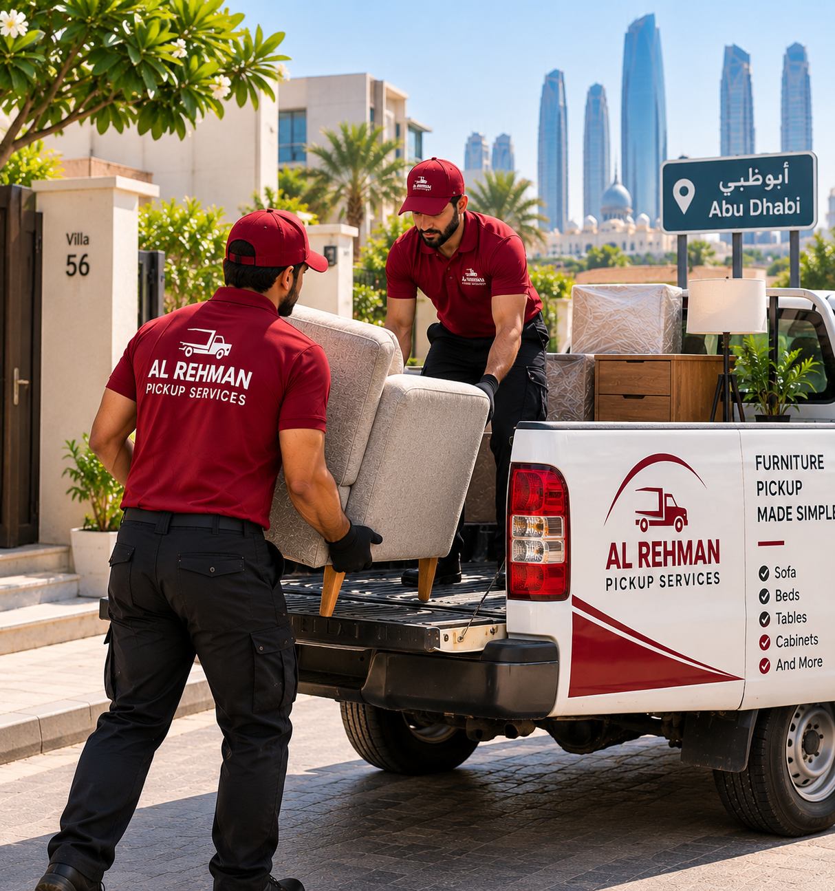Furniture transportation service in Abu Dhabi