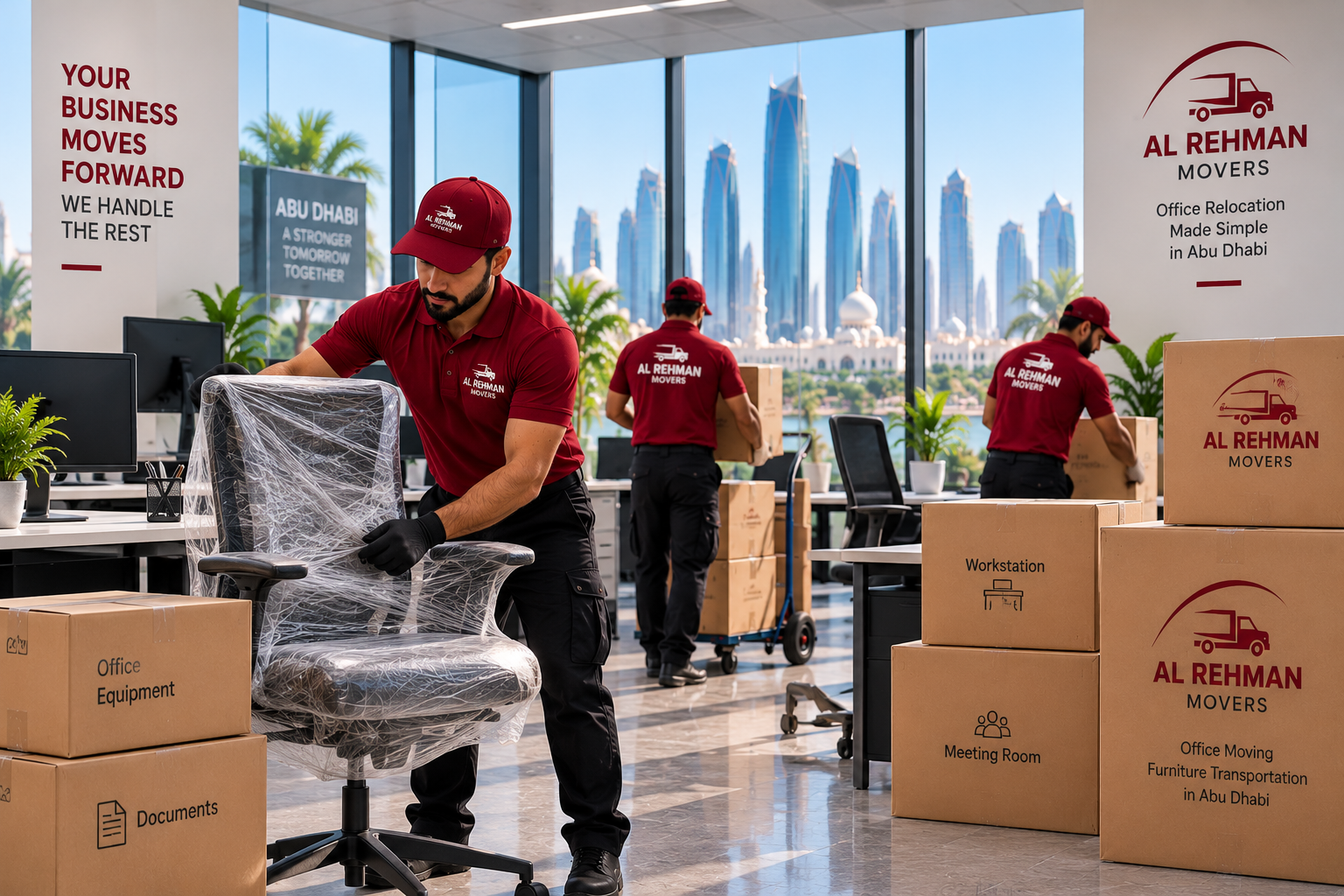Office moving and furniture transportation service in Abu Dhabi